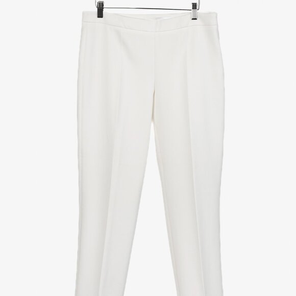 Boss White Front Centre Crease Suit Trouser Pant